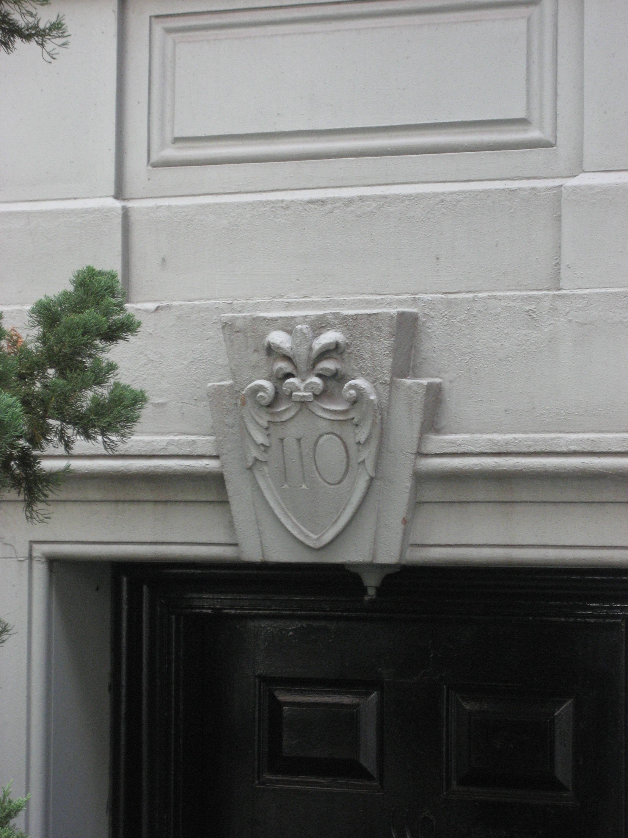 Detail of lintel of Florence Kelley's house in New York City